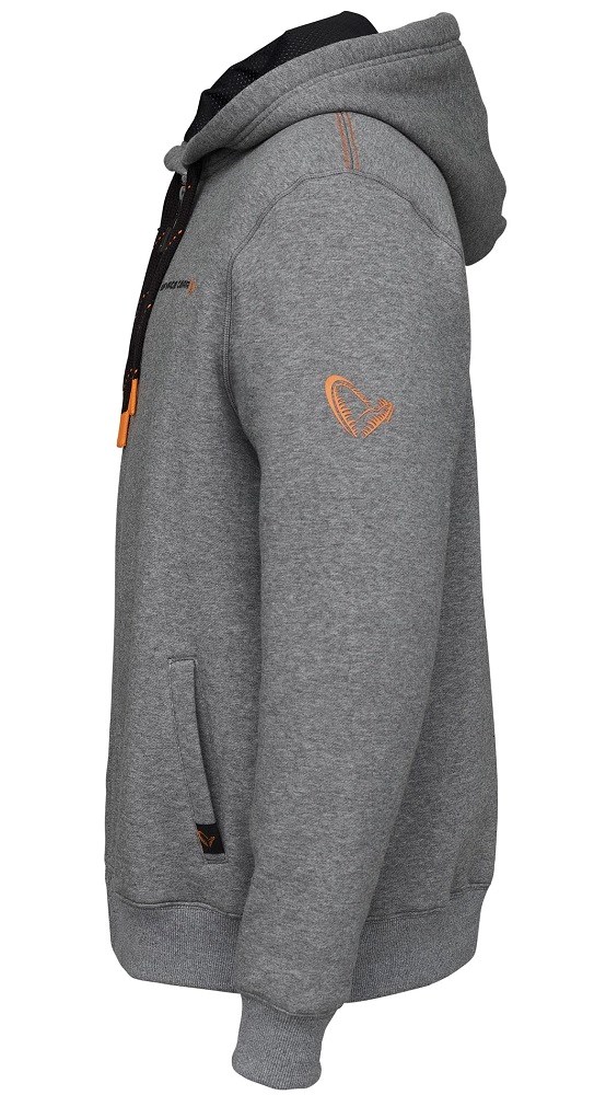 Savage Gear Mikina Classic Zip Hoodie Grey Melange