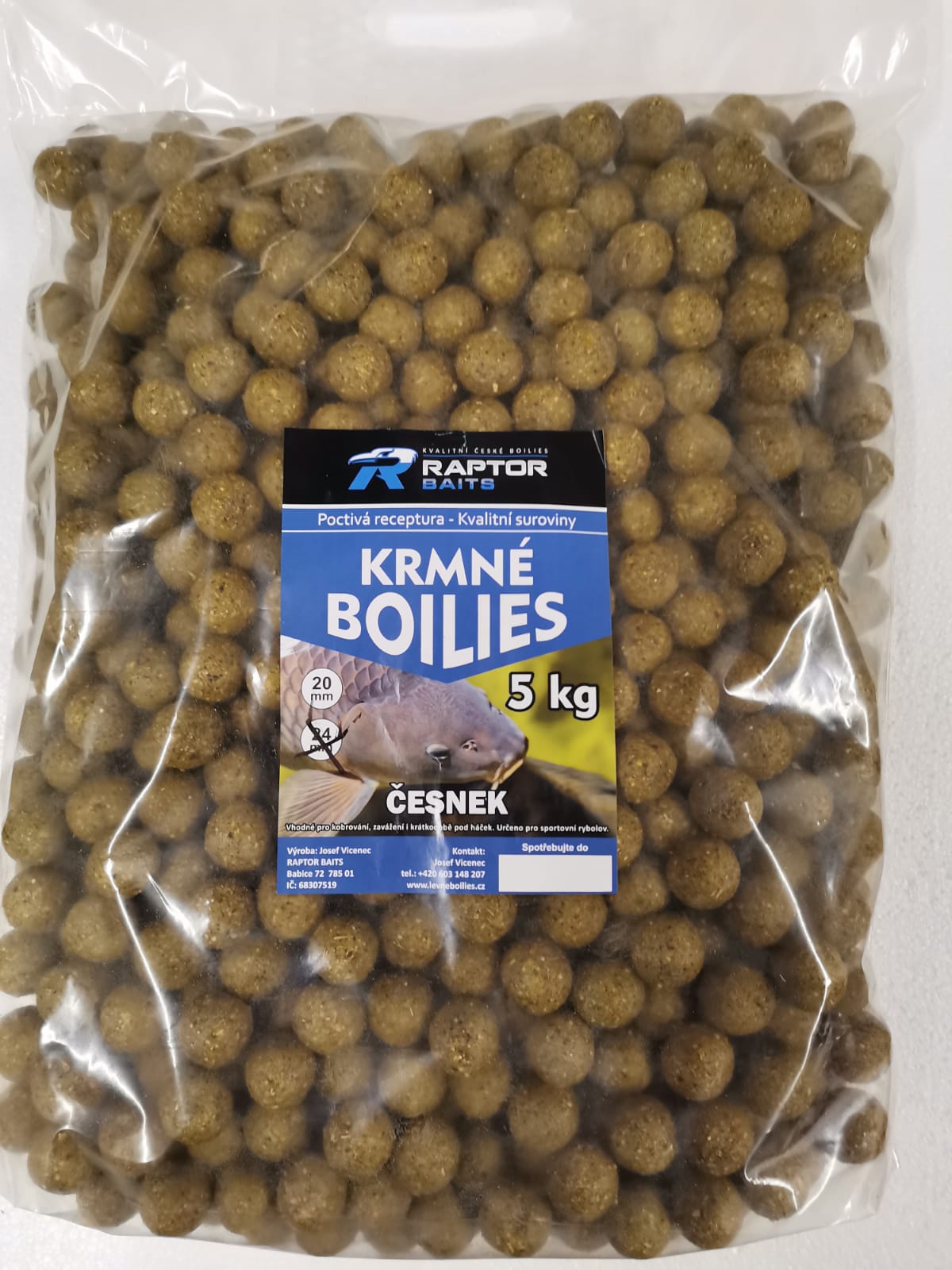 Raptor Baits Krmný boilies 5kg