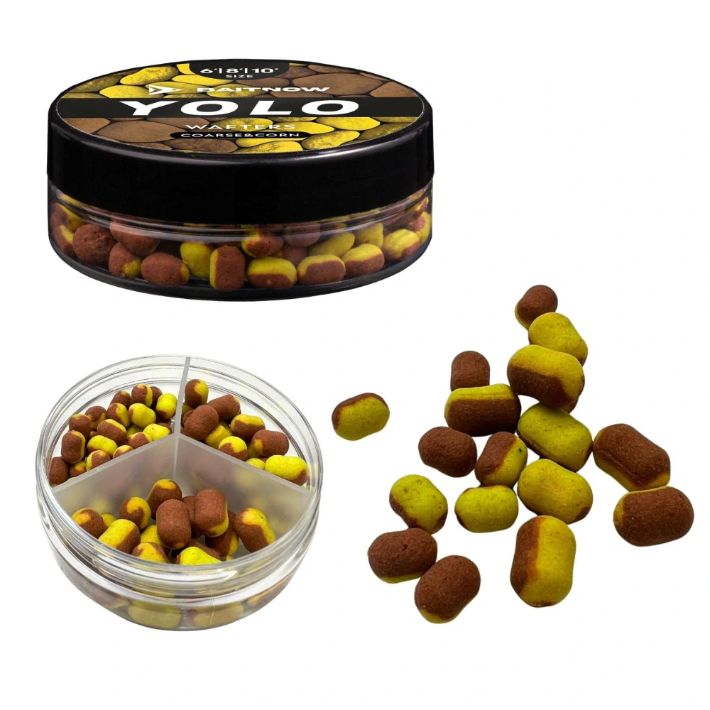 Baitnow Method Feeder Wafters YOLO Yellow&Bronze Coarse&Corn 6/8/10mm 24g