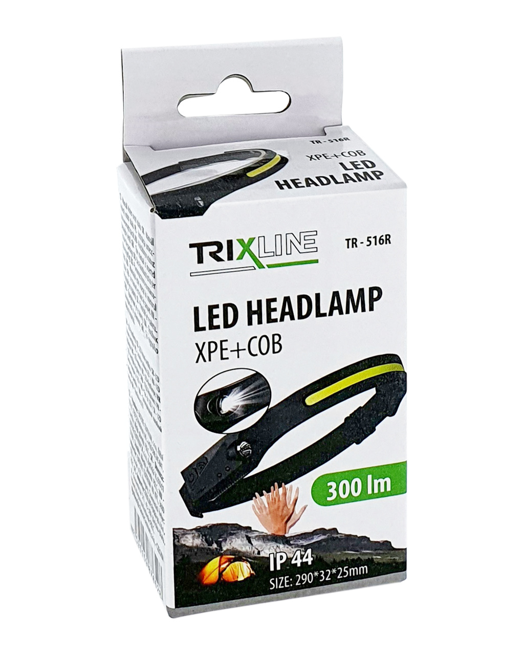Trixline Nabíjecí Čelová svítílna LED XPE+COB