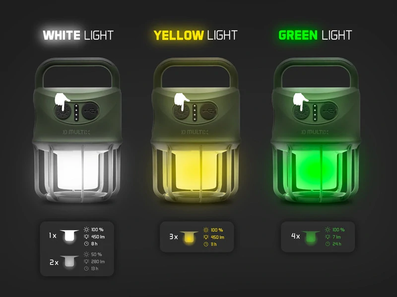 Delphin Kempingová lampa Multix 3W 4400mAh