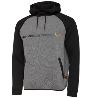 Savage Gear Mikina Tec-Foam Hoodie Dark Grey Melange