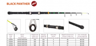 Rumpol Teleskopický Prut Black Panther 3,0m 80-120g