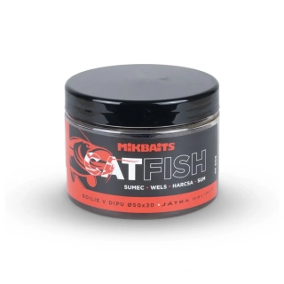 Mikbaits Catfish Boilie v dipu Játra Halibut 30x25mm 500ml