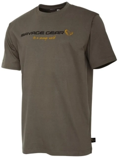 Savage Gear Tričko SG4 Logo T-Shirt Loden Green