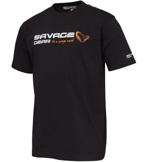 Savage Gear Triko Signature Logo T-Shirt Black Ink