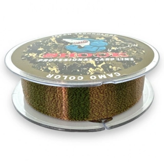 Šokový Vlasec Shock Mussel Leader Camo 0,50mm 100m