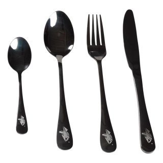 Giants fishing Sada příborů černý nerez Cutlery SS 410 4ks