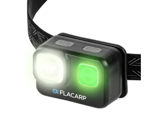 Flacarp Výkonná nabíjecí čelovka HL2000, bílá + zelená LED, Li-Pol 2000mAh, USB-C
